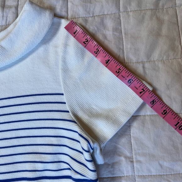 Talbots Blue & White Preppy Nautical Striped Ombre Sheath Dress - 10 Petite - Picture 10 of 10